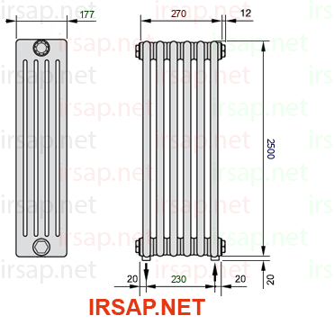 Радиатор IRSAP Tesi 52500/6 T16 CL 01